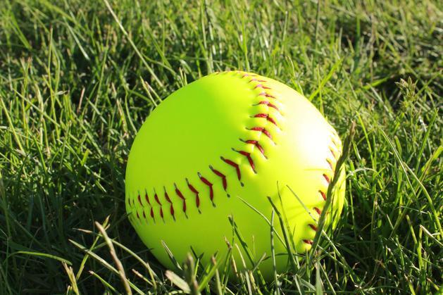 softball in grass