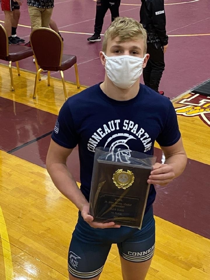 Bradley Eaton 1st place and Most outstanding wrestler at the EOWL tournament